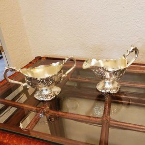 Silver Plated Cream and Sugar